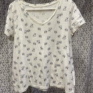Sonoma puppy print cotton tee L